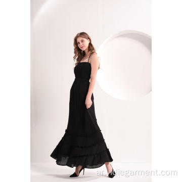 فستان ماكسي كاجوال من الشاطئ الأسود للنساء